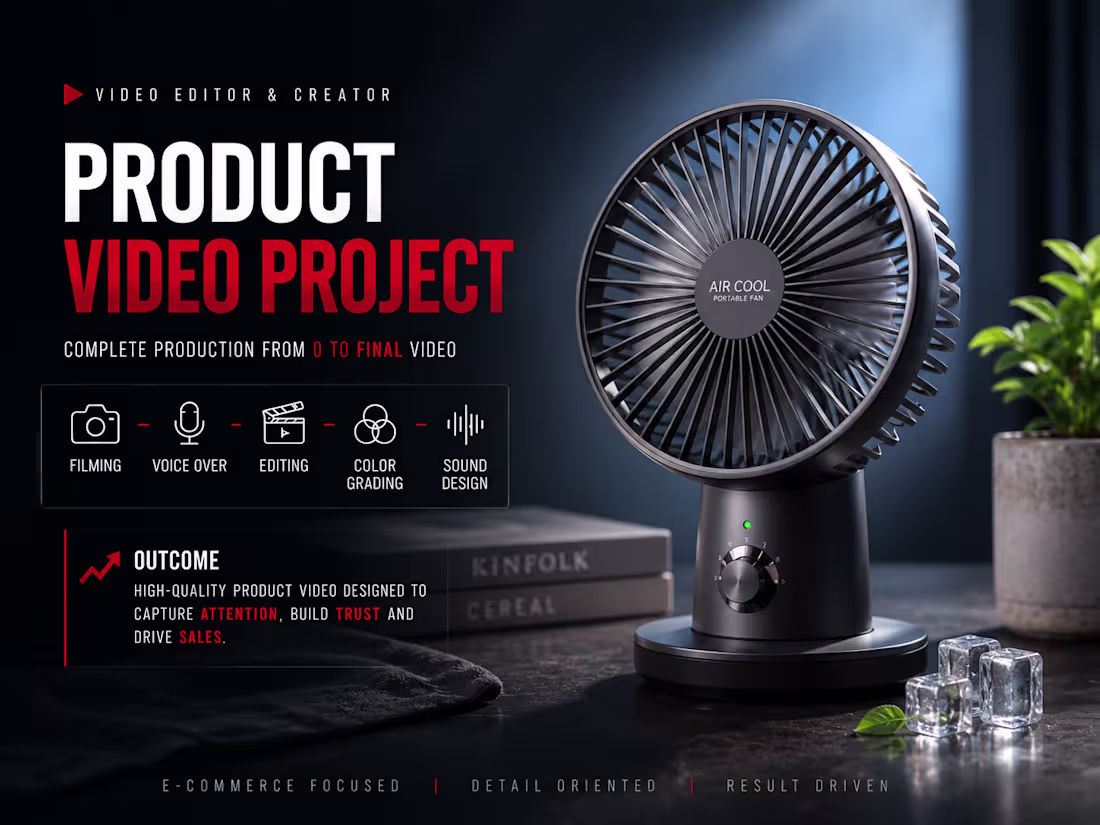 Cover image for Portable Cooling Fan Product Showcase | E-commerce Video 