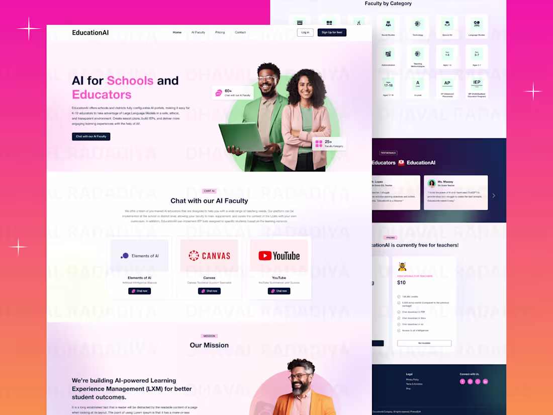 Cover image for AI Education Website UI/UX Design