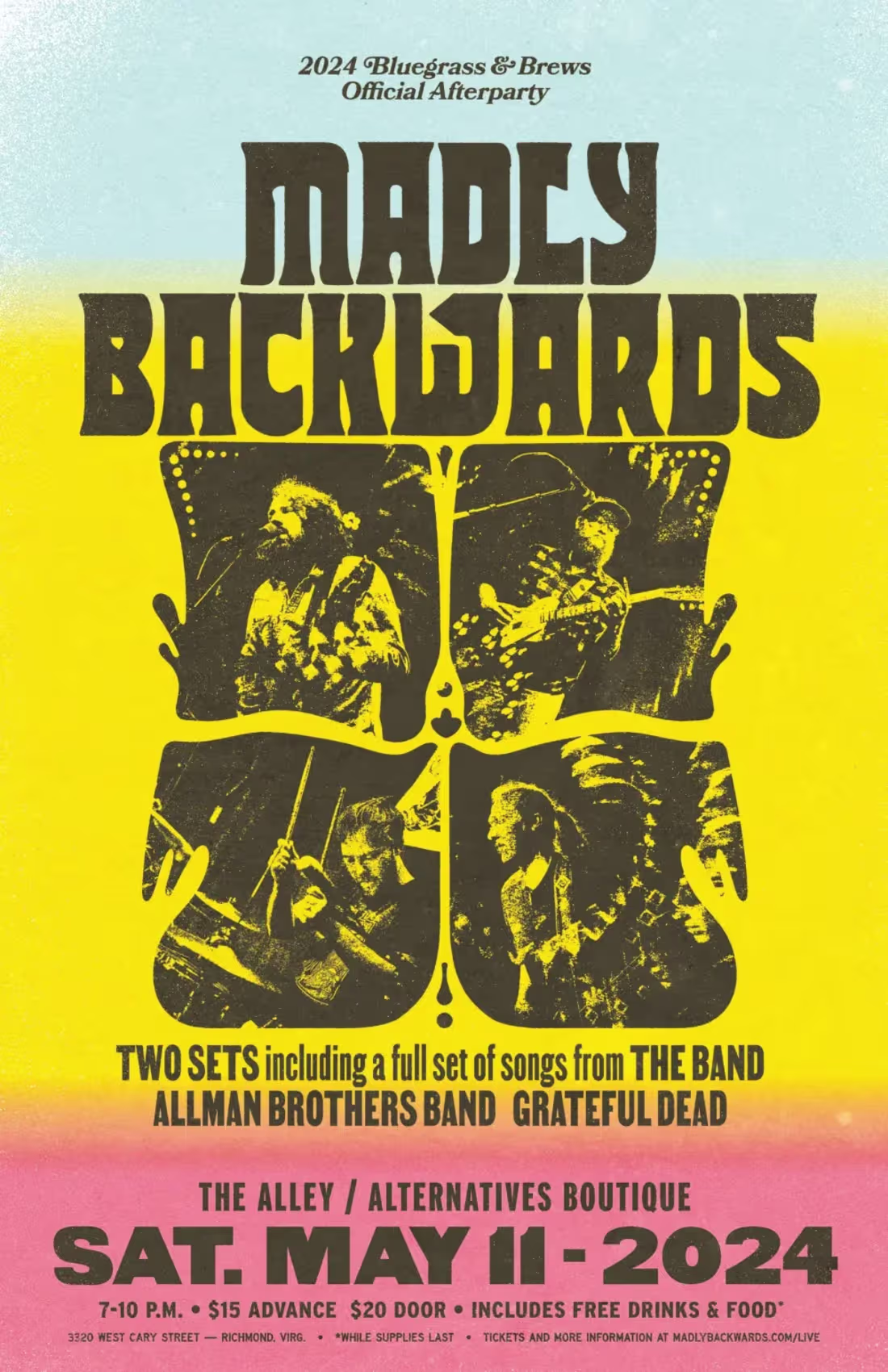 Cover image for Tour poster for Madly Backwards