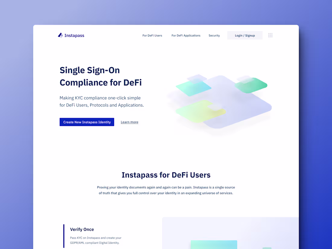 Cover image for Instapass - Website Design