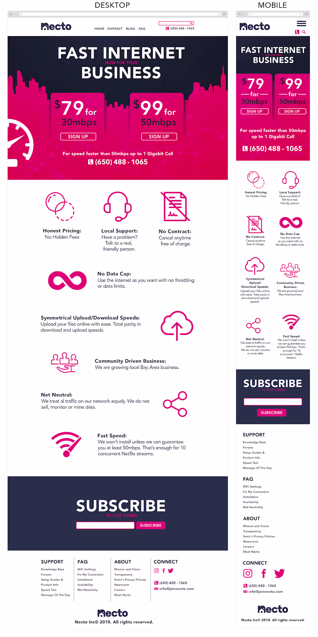 Cover image for Necto Landing Page and App Mock-ups