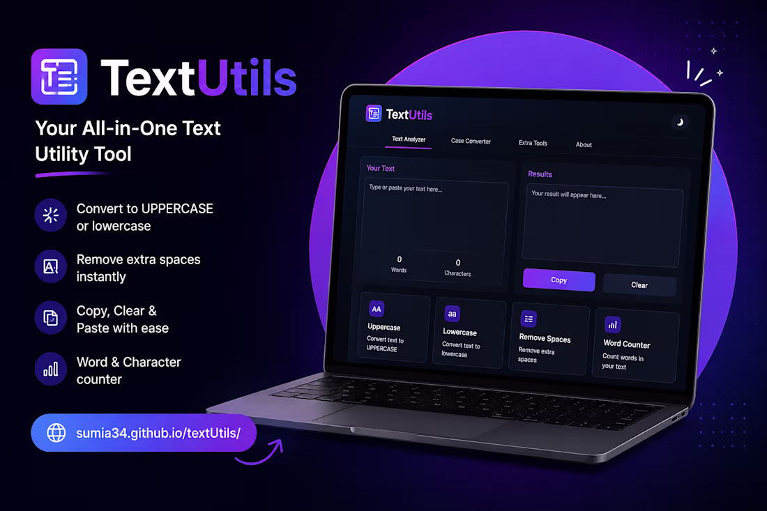 Cover image for TextUtils – Text Utility Web