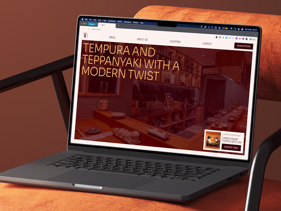 Cover image for Tensei — Japanese-themed Restaurant Website