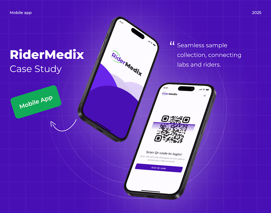 Cover image for RiderMedix – Mobile App UI/UX Design | Saas Design