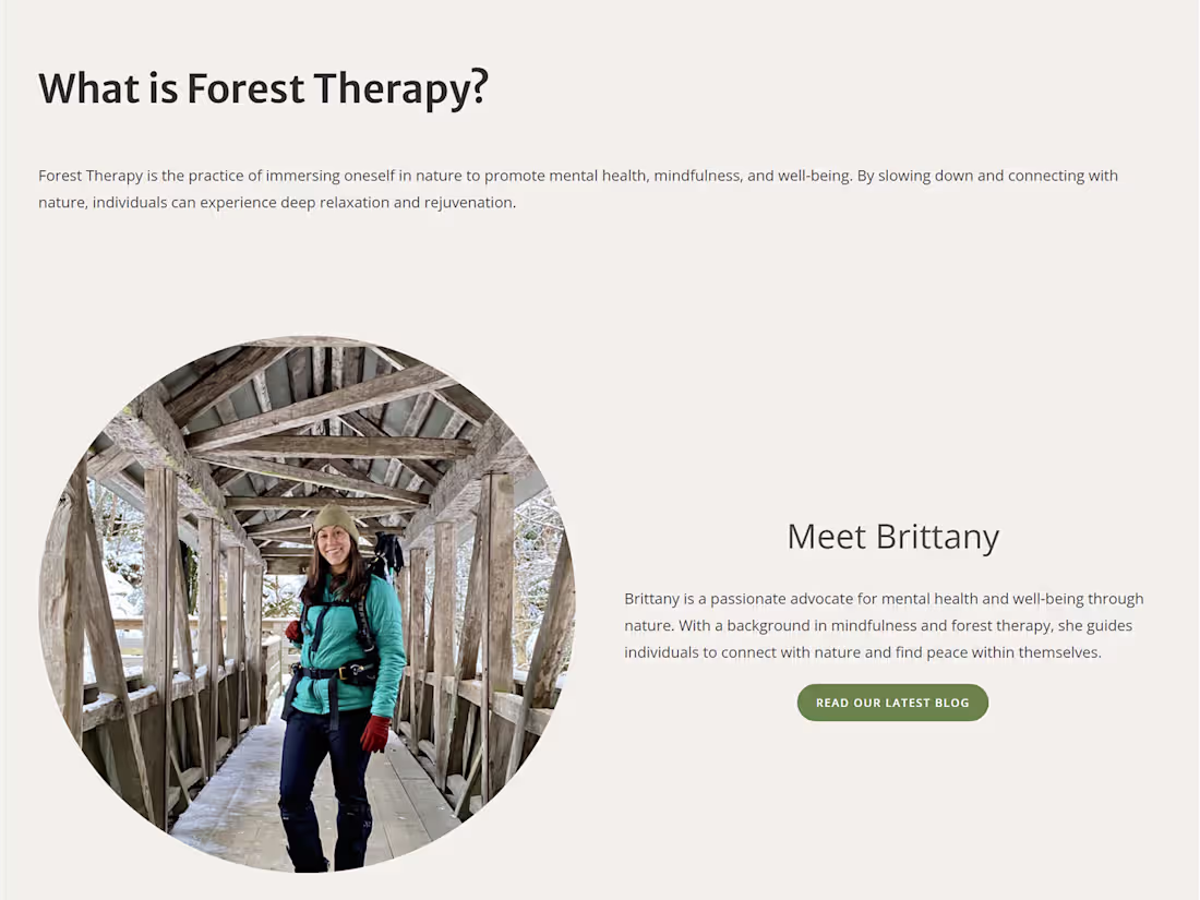 Cover image for Forest Therapy WordPress Site for Wellness Guide