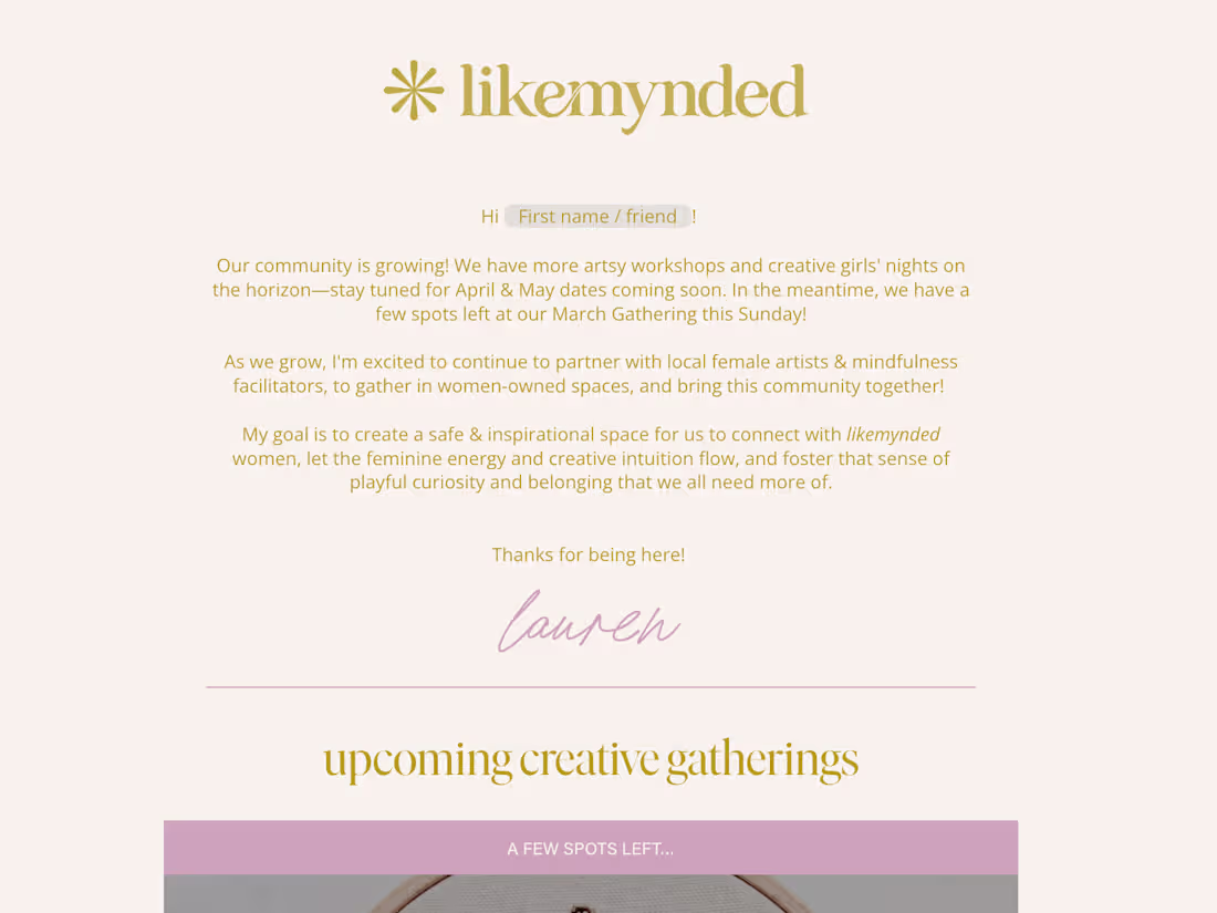 Cover image for Email Design / Female Creative Community