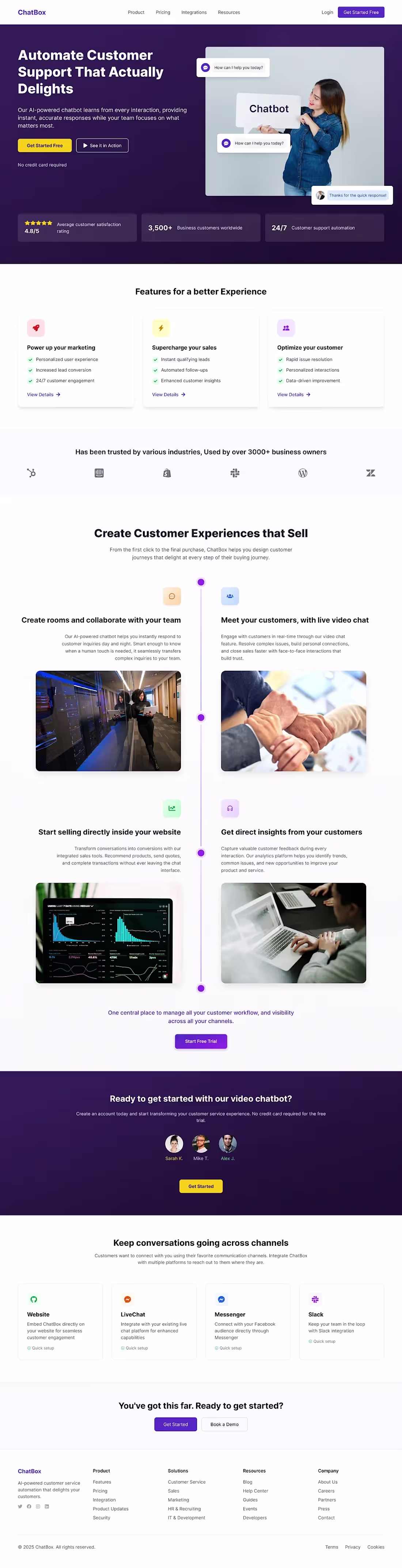 Cover image for AI-Powered Customer Support Website – ChatBox Landing Page UI