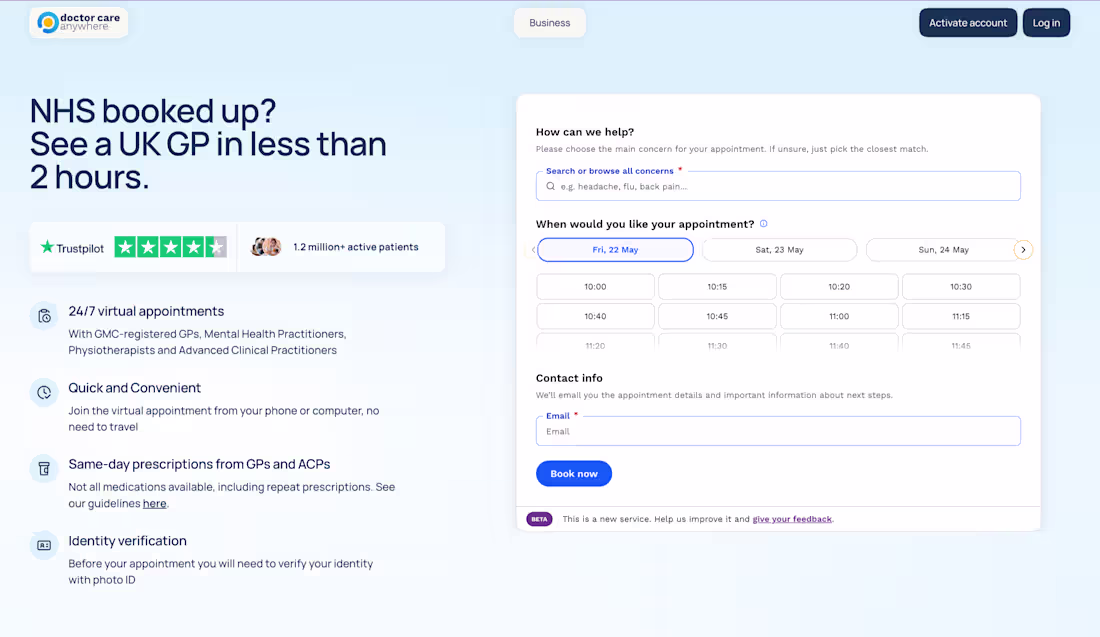 Cover image for Doctor Care Anywhere Booking Redesign