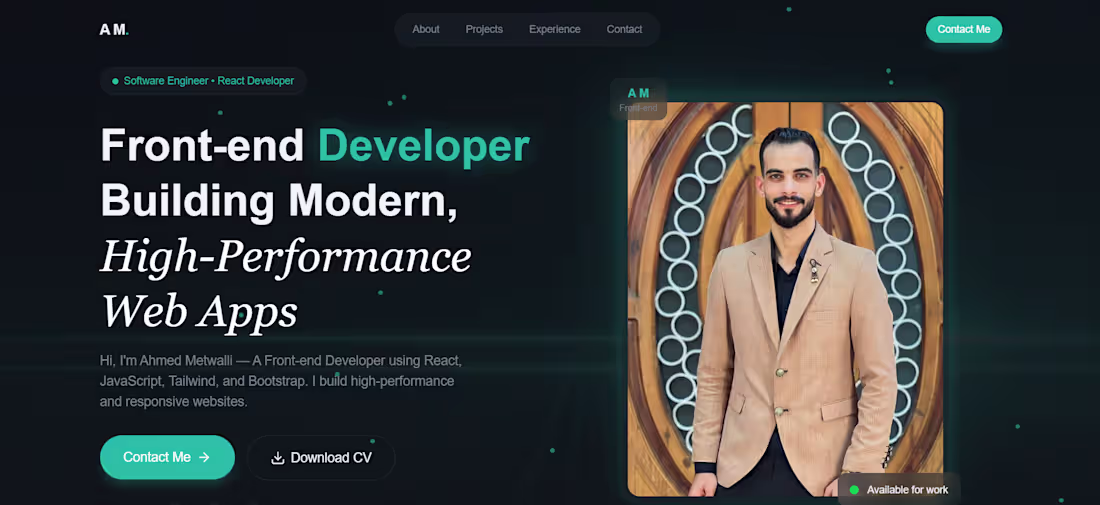 Cover image for Personal Portfolio
Modern portfolio built with
