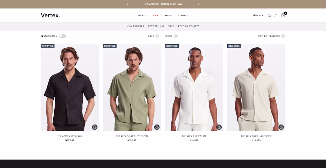 Cover image for Vertex Brand eCommerce Platform Development