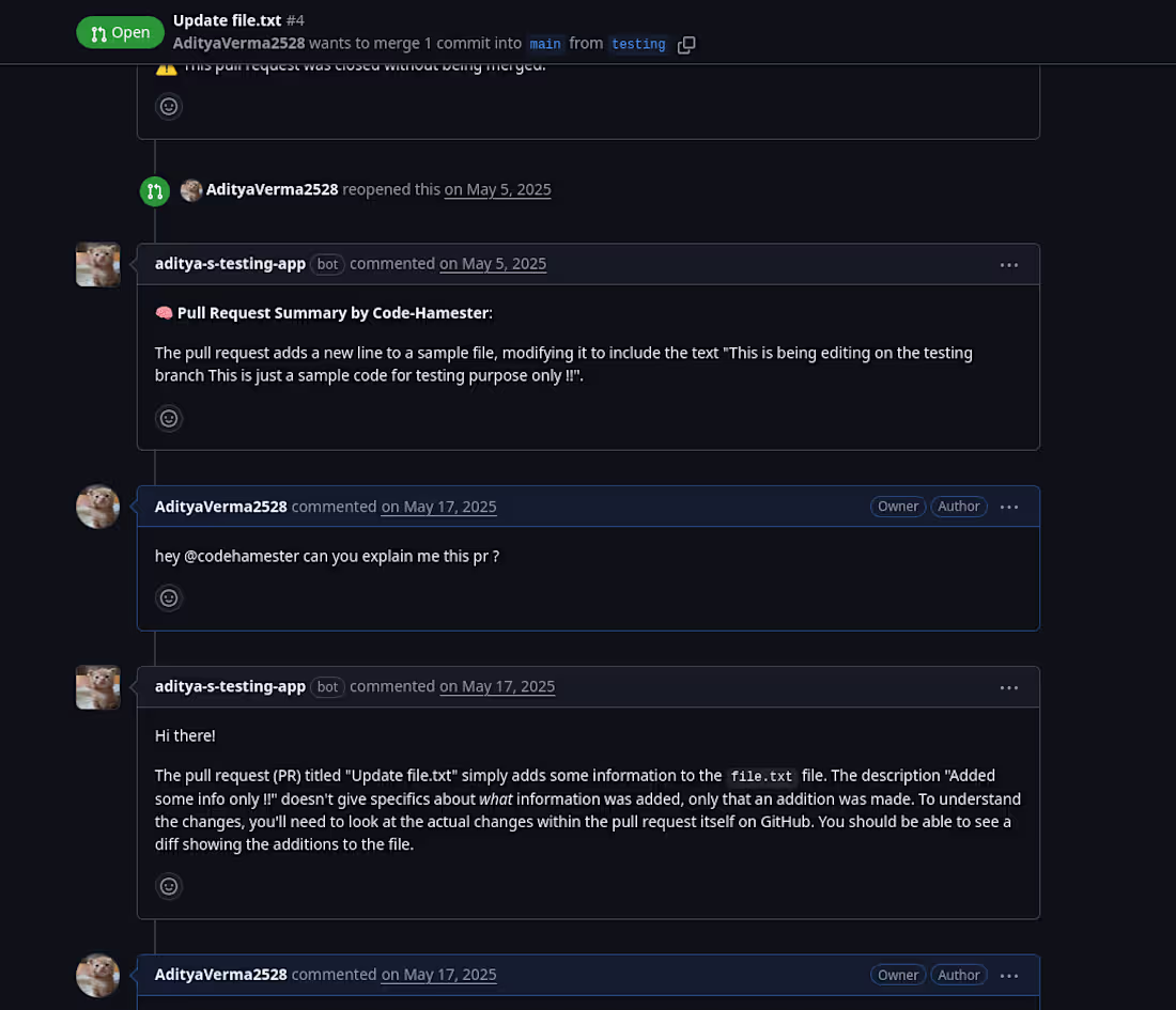 Cover image for CodeHamster–AI-Powered GitHub Code & ReviewPull