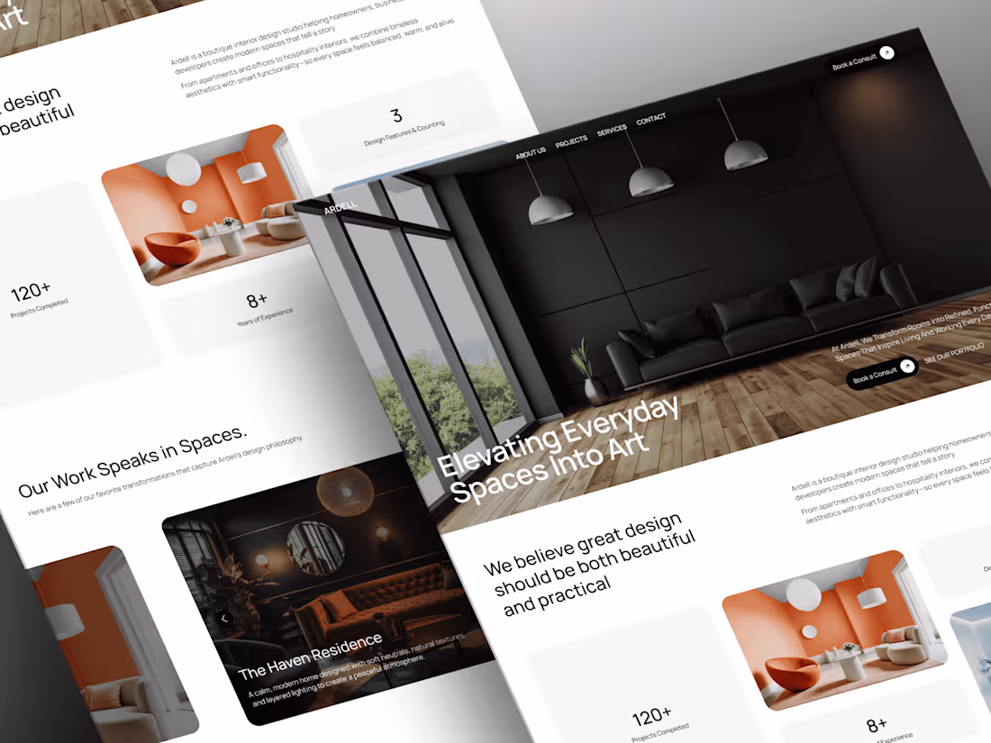 Cover image for Interior Design Studio Landing Page