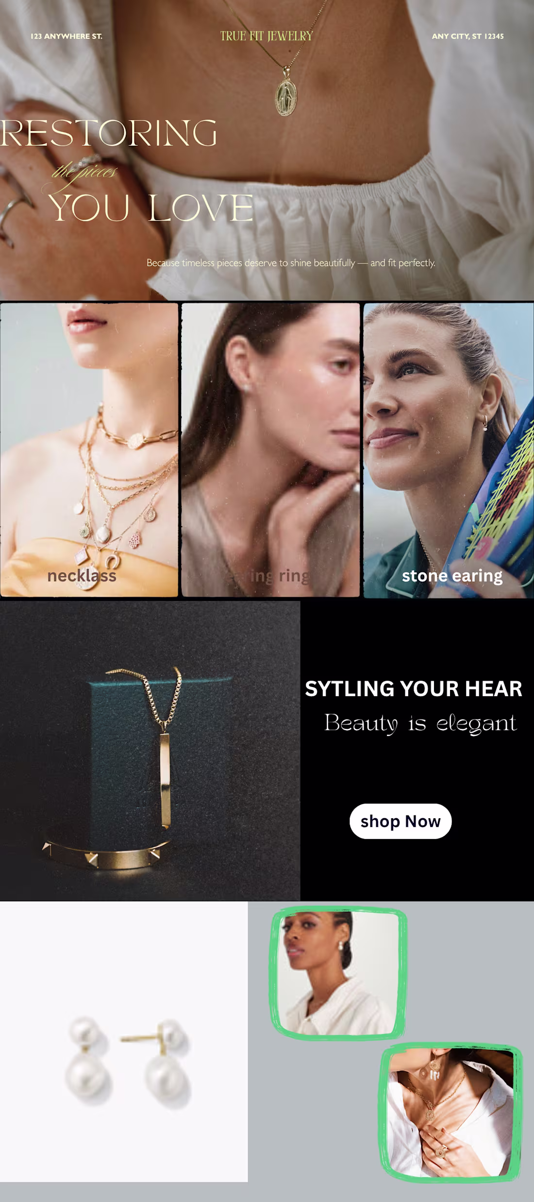 Cover image for True Fit Jewelry — Shopify Homepage Design Designed a Shopif...