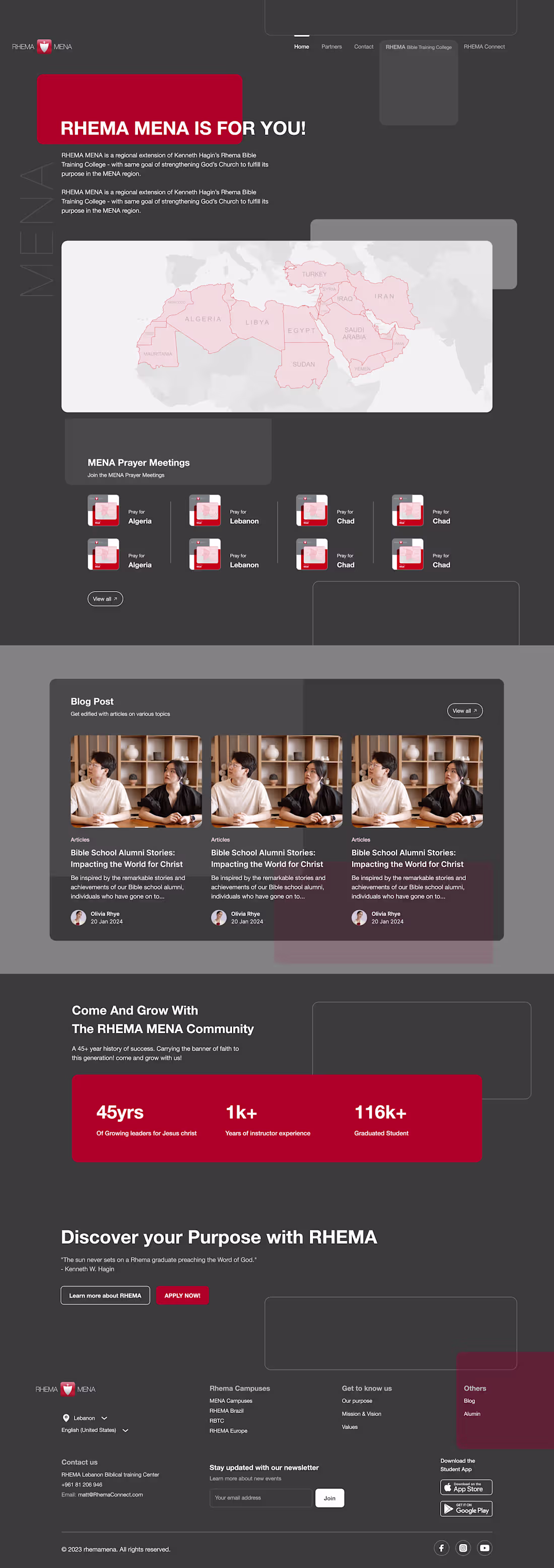 Cover image for RHEMAMENA - Bible College Landing page