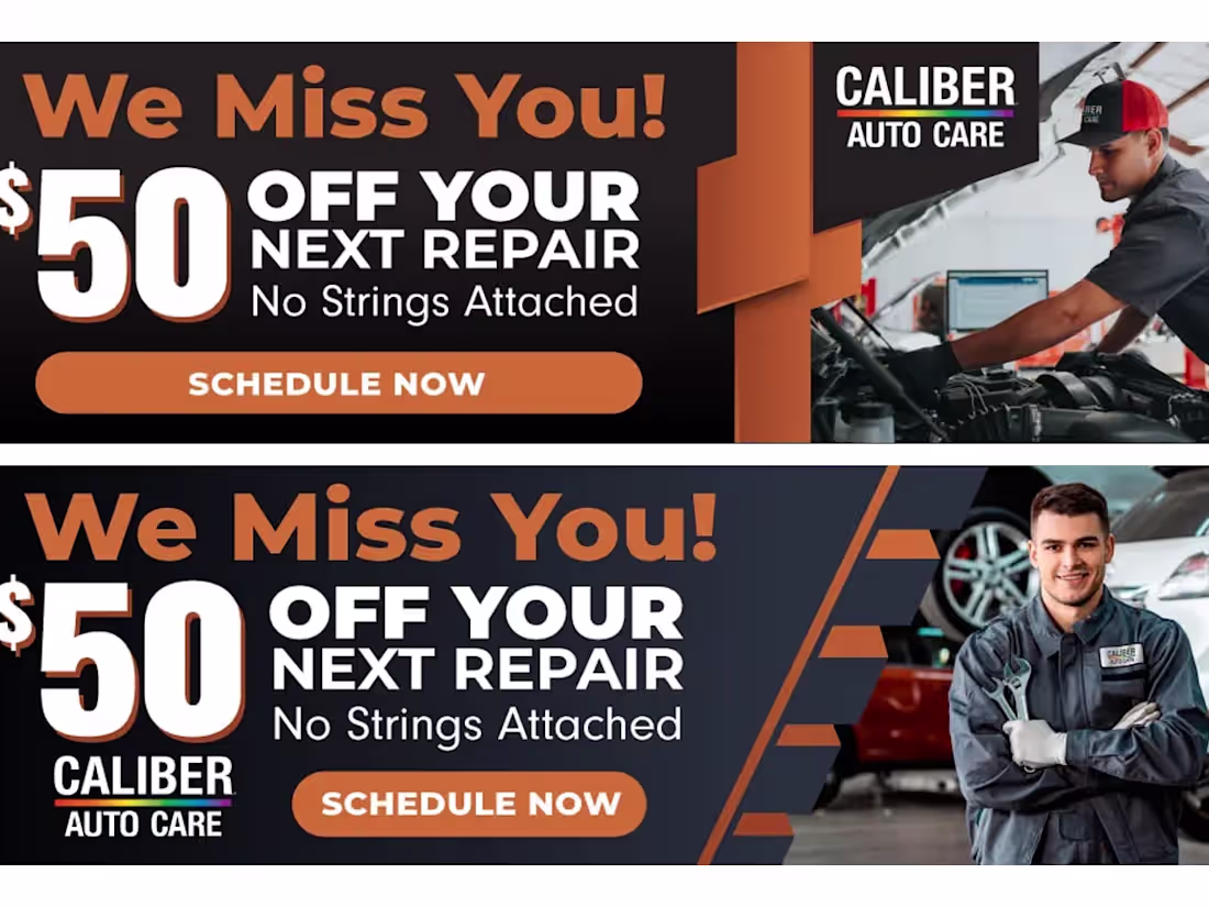 Cover image for Website Banners | 2023 | Caliber Auto, Adobe CC, Illustrator 