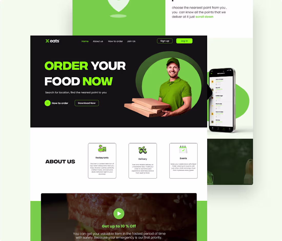 Cover image for Landing page food delivery