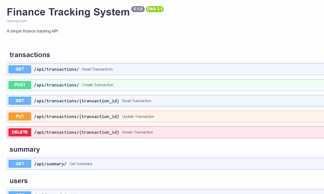 Cover image for Finance Tracking System
