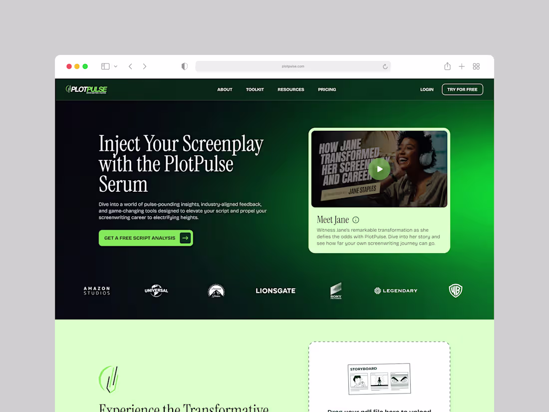 Cover image for PlotPulse Landing Page Design