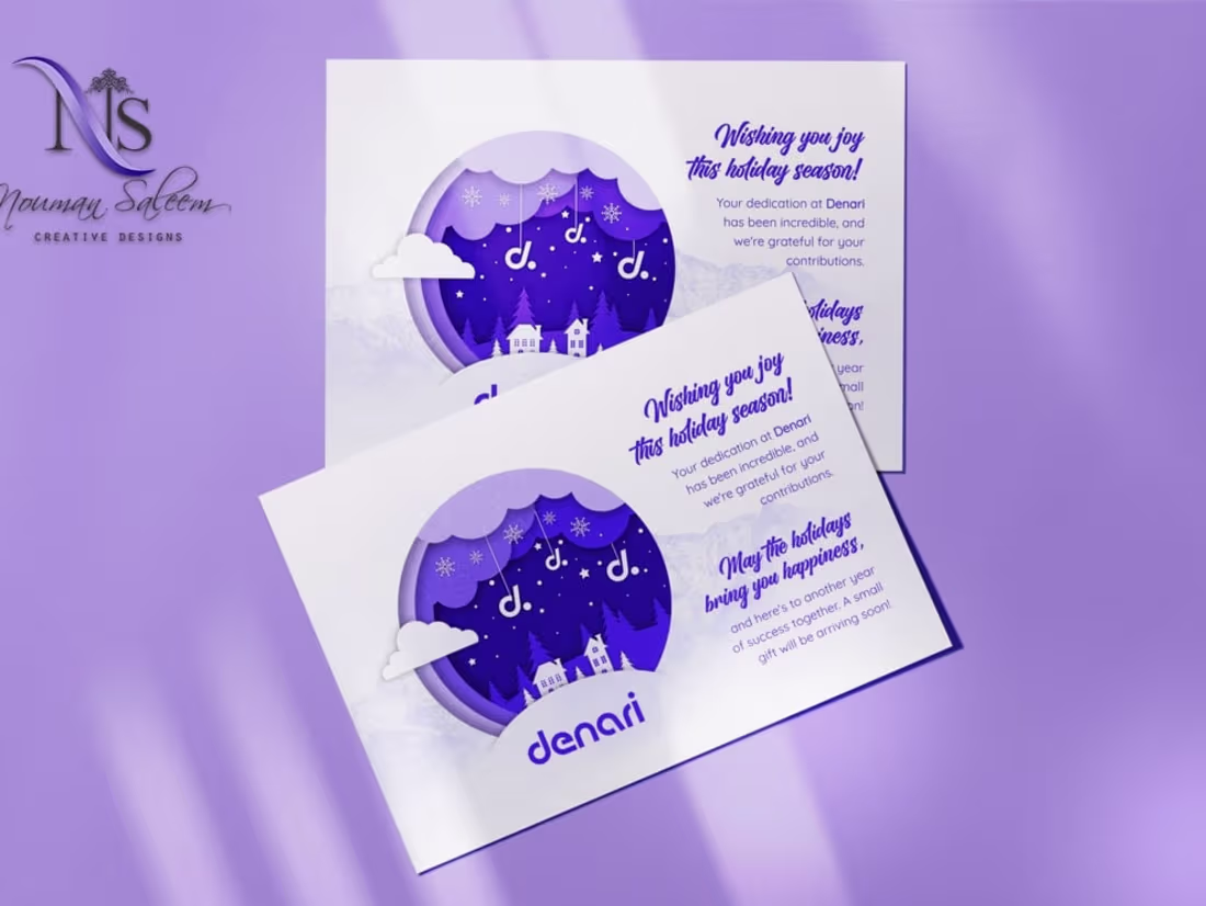 Cover image for Designed a Christmas, Holiday card layout for Denari LLC.