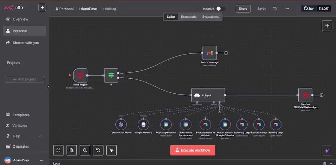 Cover image for Developed a fully automated chatbot using n8n workflows and ...