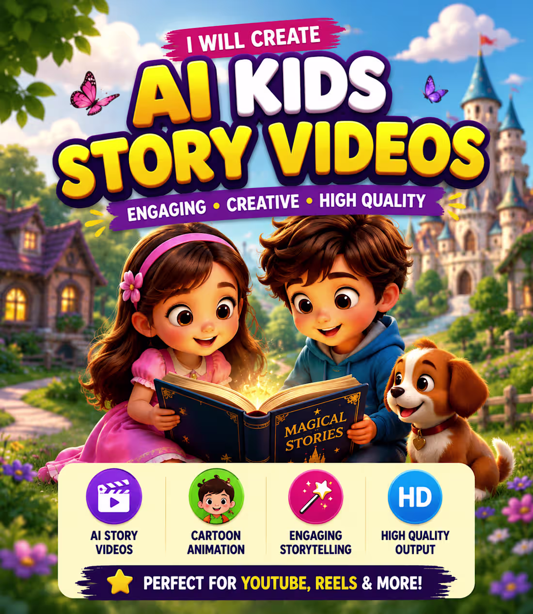 Cover image for i will create AI kids story videos