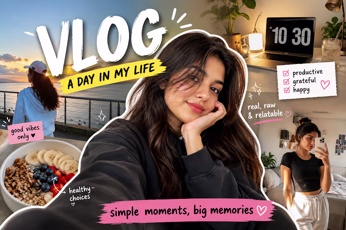 Cover image for Vlog thumbnal  A day