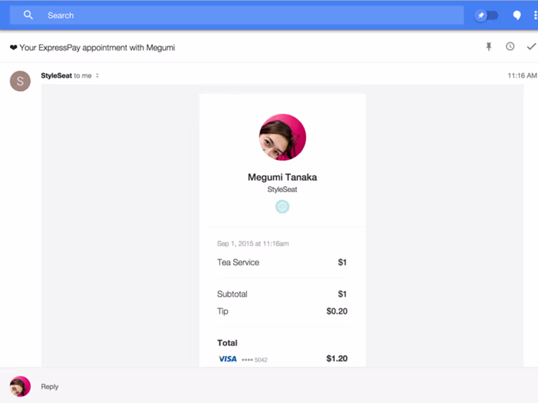 Cover image for StyleSeat Receipt