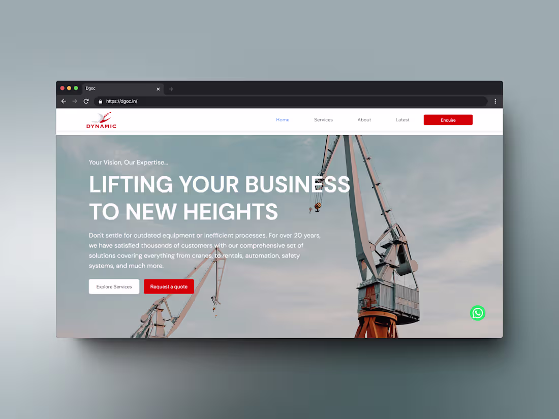 Cover image for Dynamic Cranes: Website Design and Development