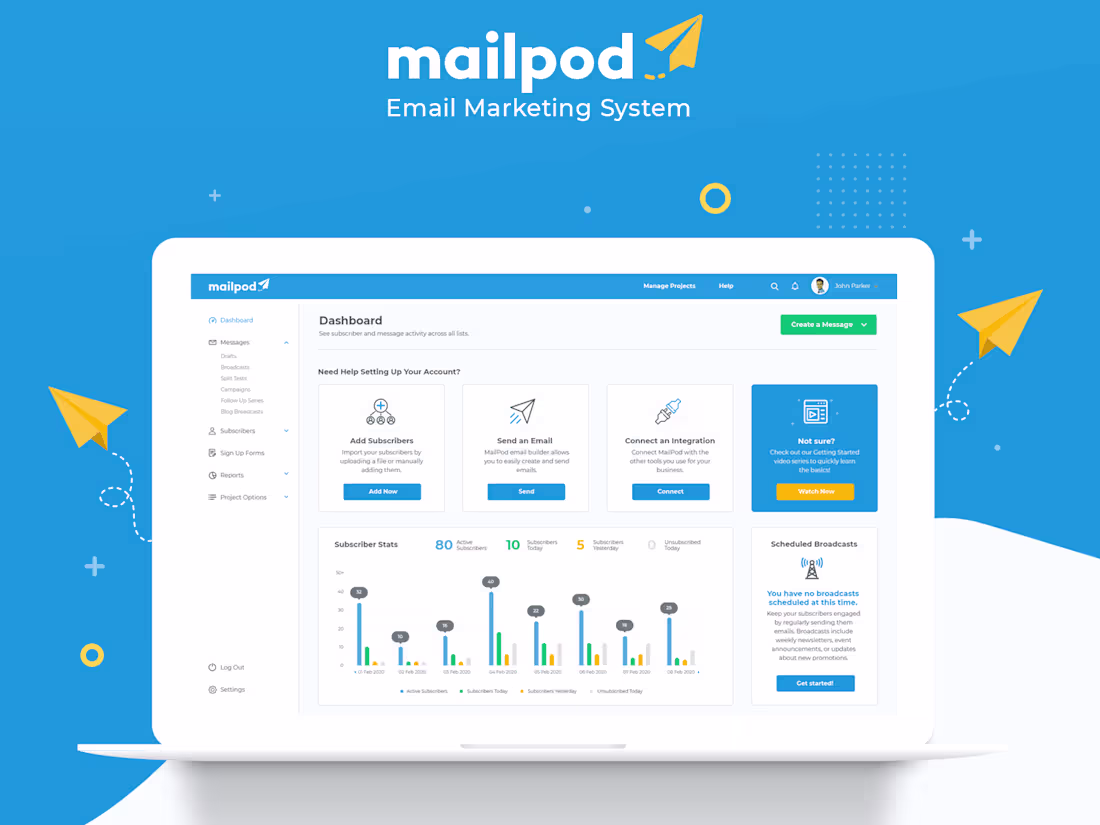 Cover image for MailPod - Email Marketing Application & Branding Design