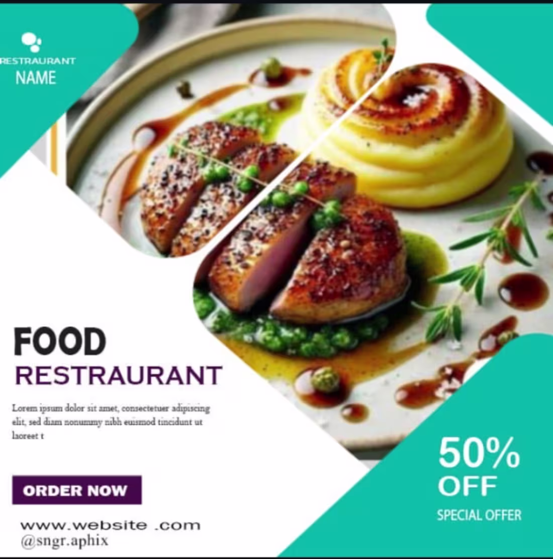Cover image for Restaurant food poster design with