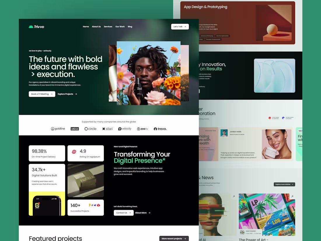 Cover image for Trivvo - Portfolio & Agency Website Webflow Template