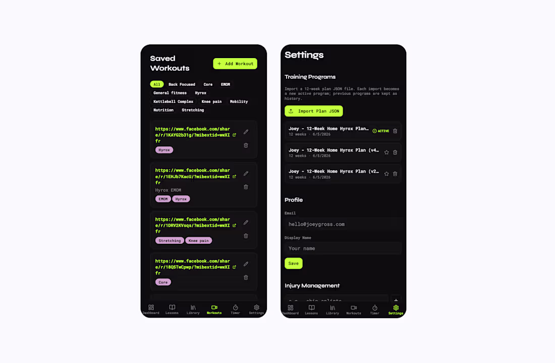 Cover image for A Hyrox training app I