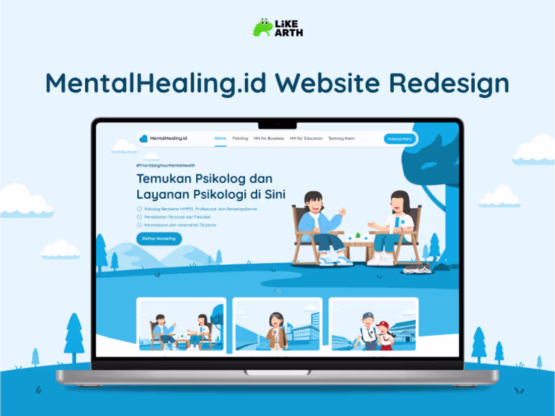 Cover image for MentalHealing.id - Website Redesign
