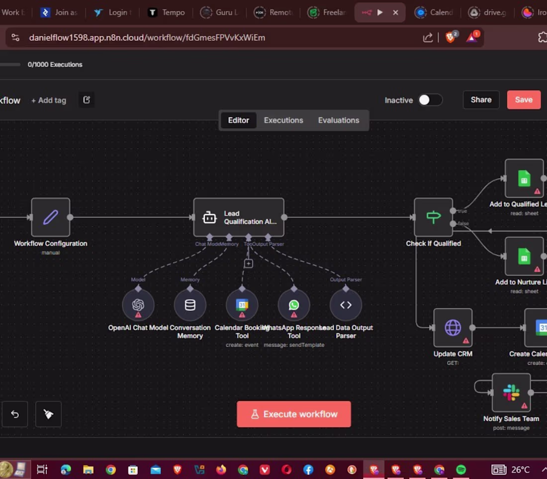 Cover image for WhatsApp AI Agent for Lead Qualification & Booking Automation