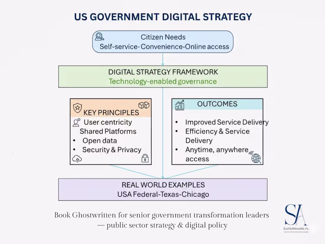 Cover image for A book ghostwritten for senior government transformation lea...