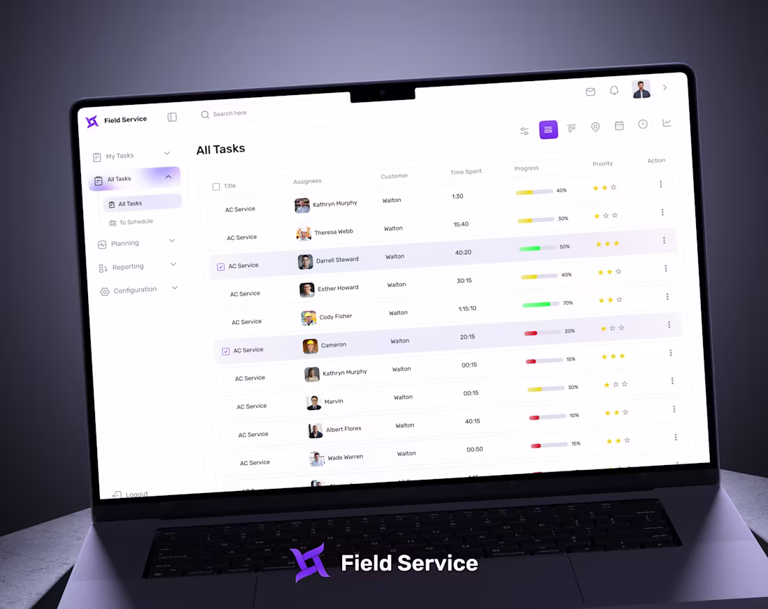 Cover image for Field Service Dashboard - Task Management UI