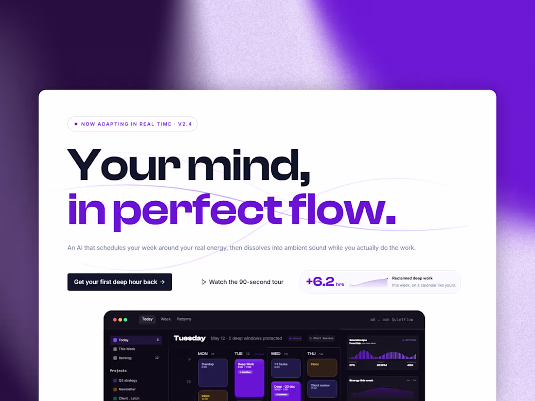 Cover image for Quietflow is a premium Framer website