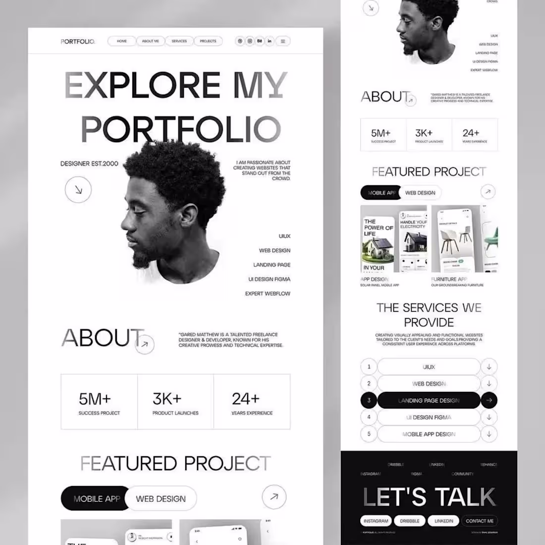 Cover image for Professional Portfolio website landing page design