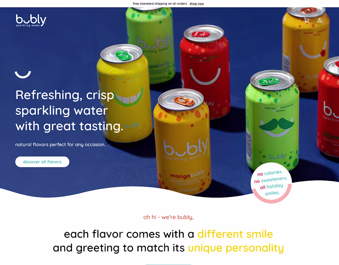 Cover image for Landing page for bubly