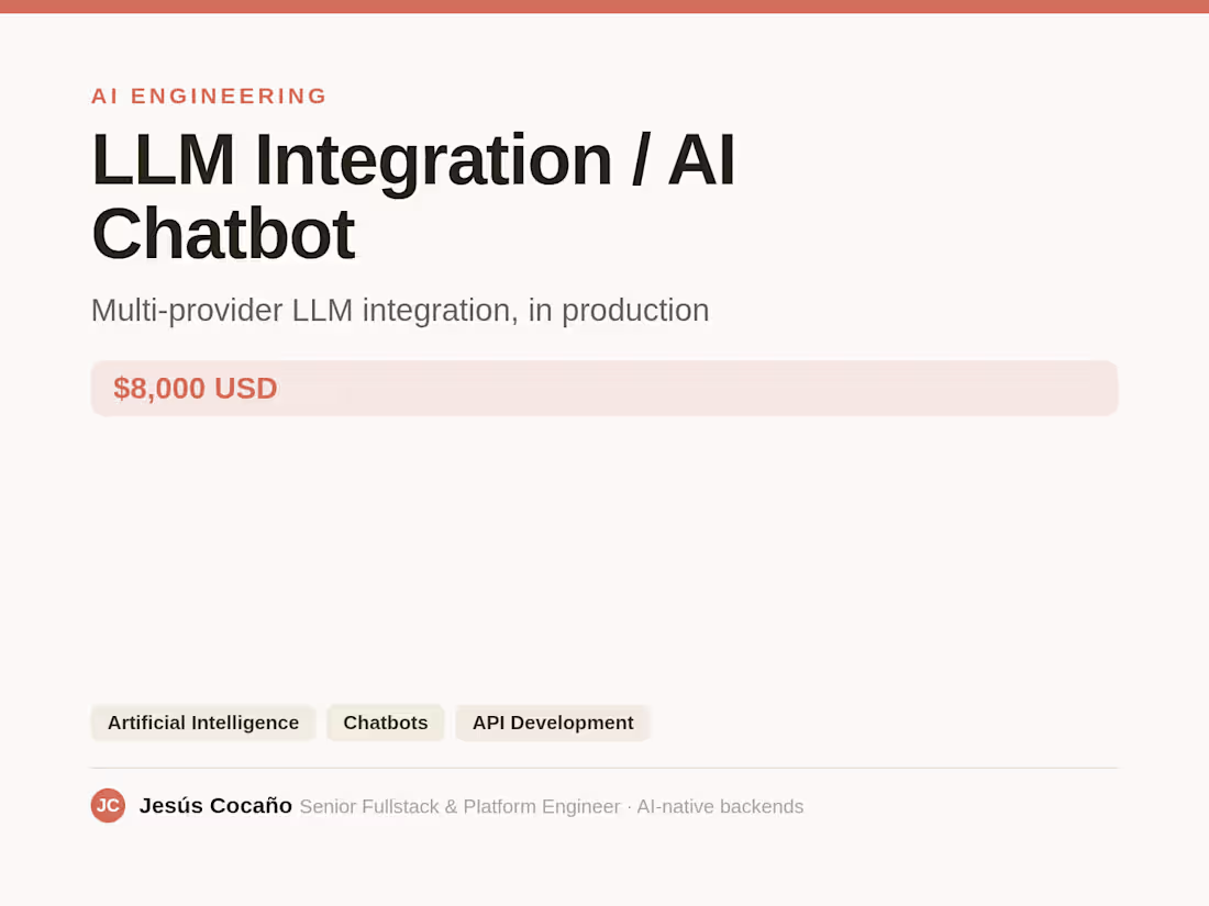 Cover image for LLM Integration / AI Chatbot