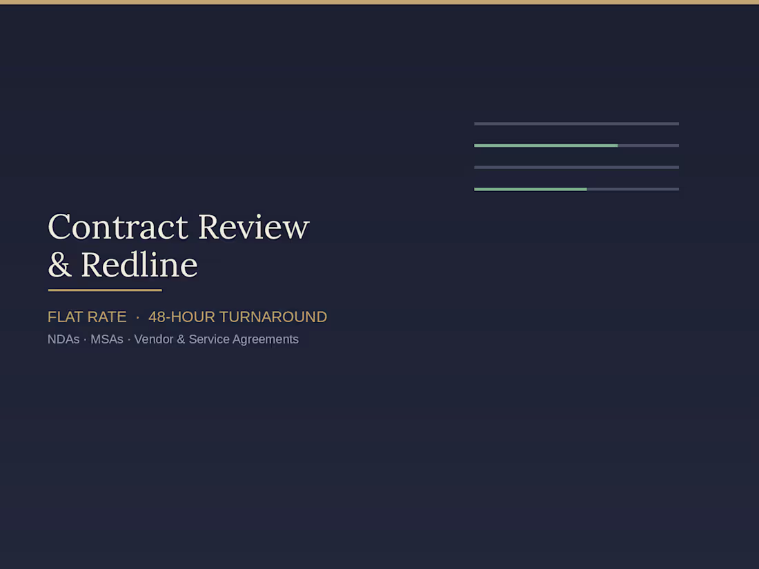 Cover image for Contract Review & Redline