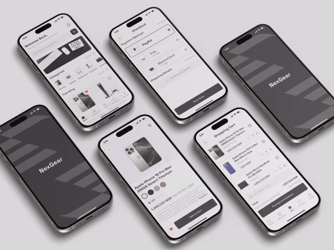 Cover image for NexGear Mobile App UI Design