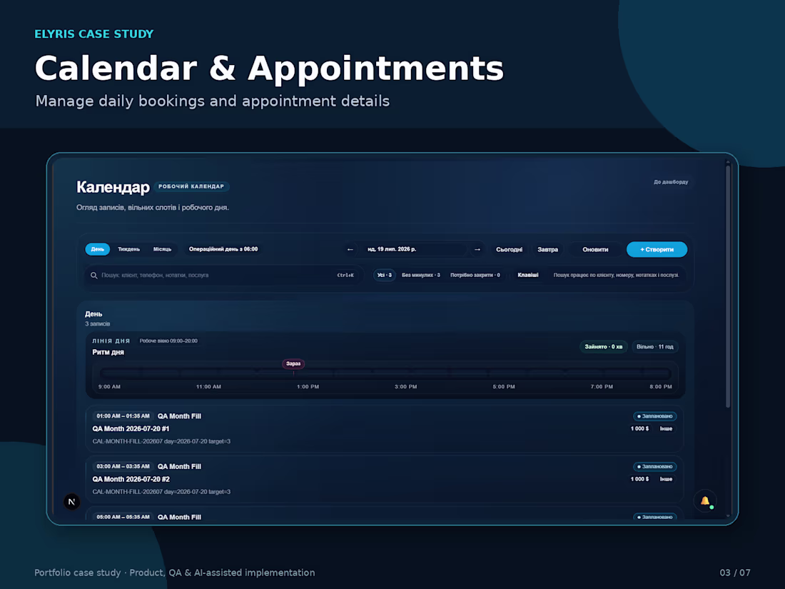 Cover image for Manage daily bookings, appointment details