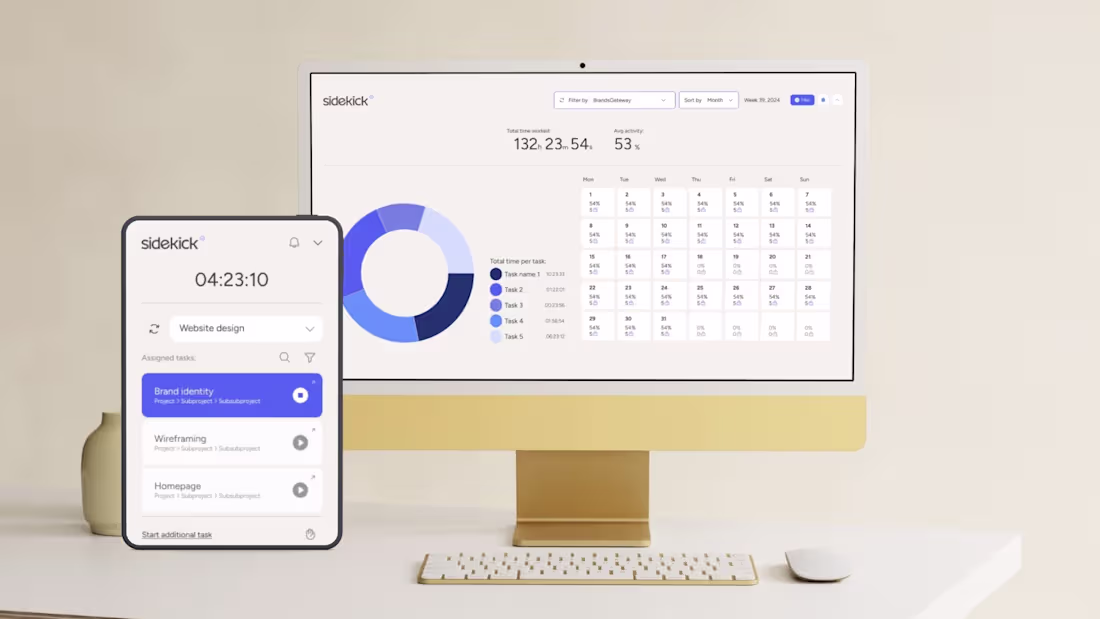 Cover image for Sidekick Time Tracking App UI Design