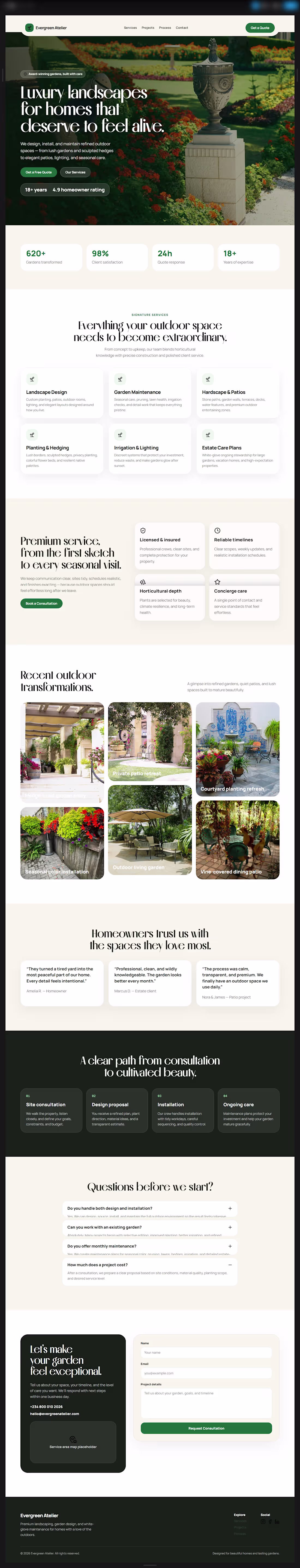 Cover image for Luxury Landscaping Website Design in