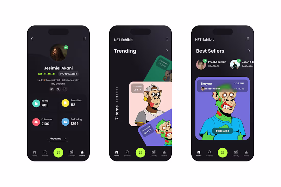 Cover image for NFT Exhibit- Mobile Experience for Digital Collectibles