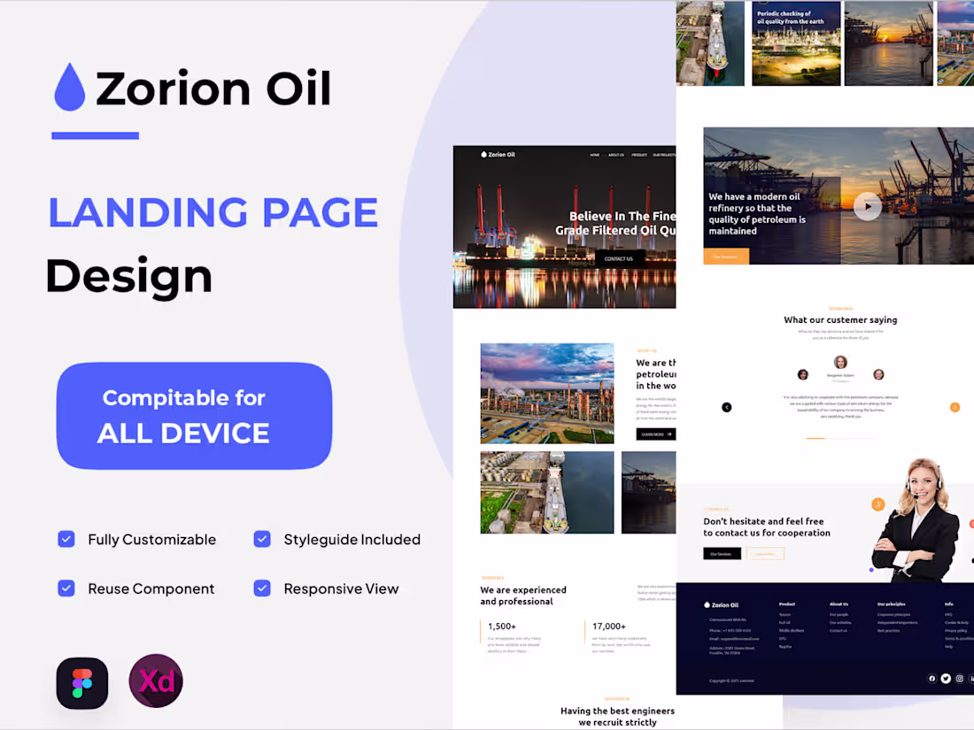Cover image for Designed a landing page for an oil company