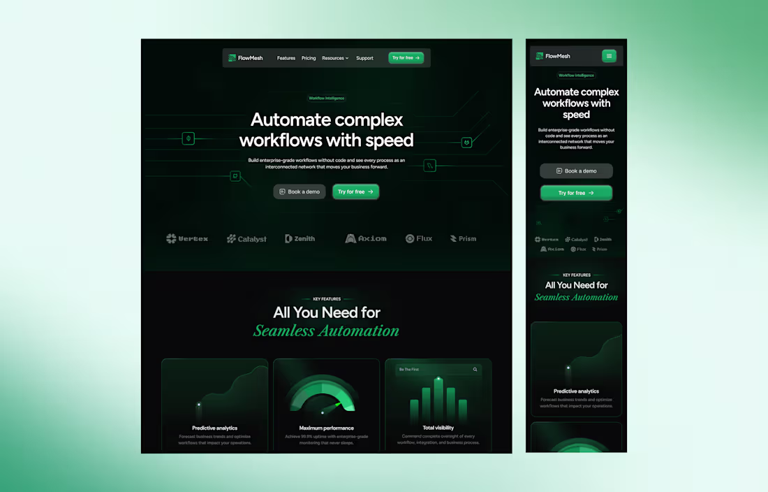 Cover image for A product-led marketing website for an automation platform