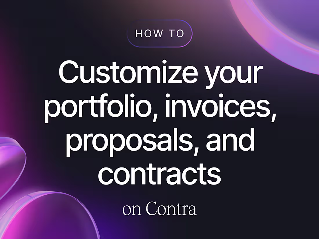 Cover image for Customizing portfolios, proposals, contracts + invoices