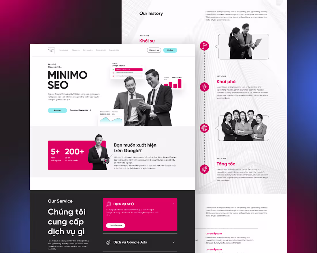 Cover image for MINIMO SEO - Website UI design :: Behance